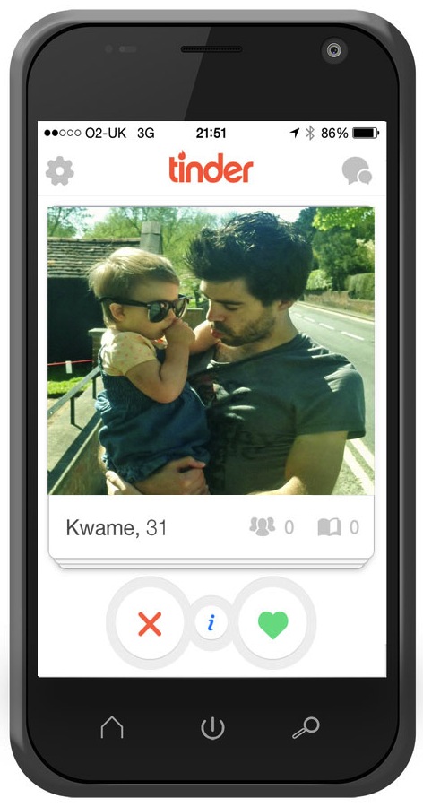 Photo with a baby on tinder